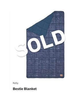 Kelty Bestie Blanket, Navy color, Outdoor puff blanket, 75”x42”